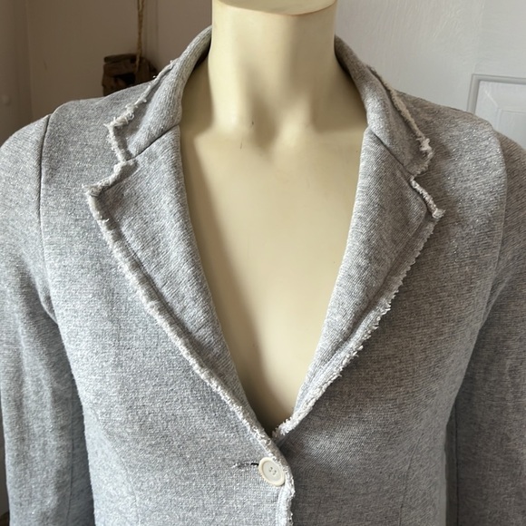 Ottod’ame Gray Speckled Cotton Distressed Blazer Jacket 6 - Picture 2 of 16